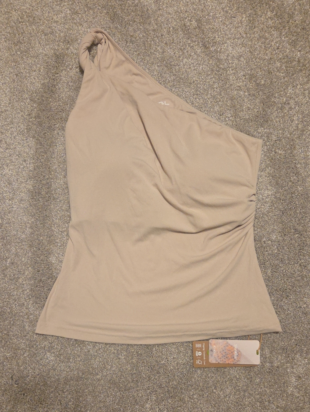 OGL One-Shoulder Beige Tank Top